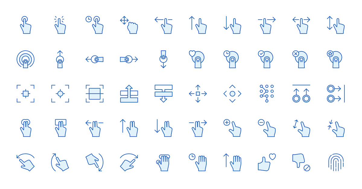 Monochrome Icons - 18 Gestures